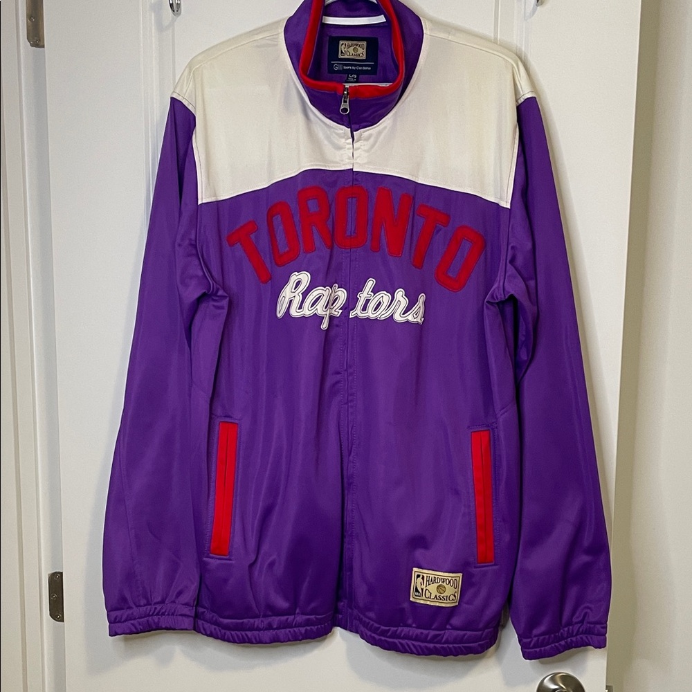 NBA Purple White Red Toronto Raptors Colorblock Windbreaker Jacket